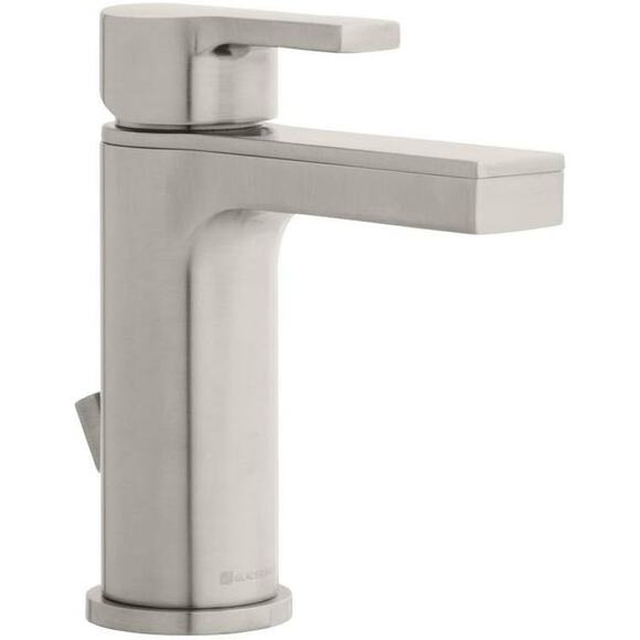 Modern Contemporary Single Hole & Handle Low-Arc Bathroom Faucet, Brushed Nickel - Picture 2 of 12